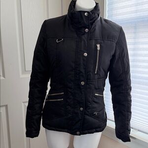 Guess Quilted Black Puffer Jacket